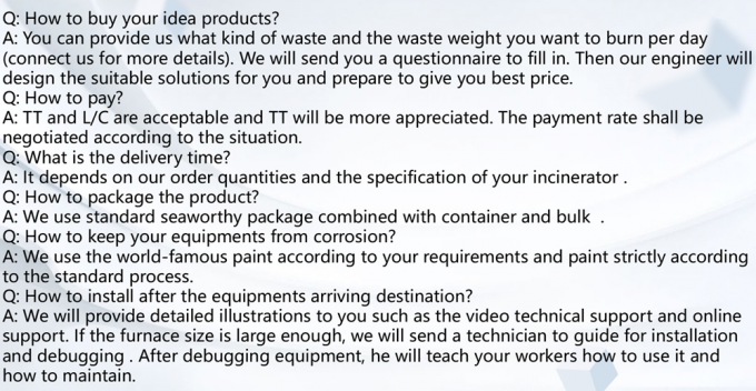 Afvalverbrandingsoven voor het Afval van Singapore Verpakkende de verwijderingsverbrandingsoven van het Recyclingsindustriële afval